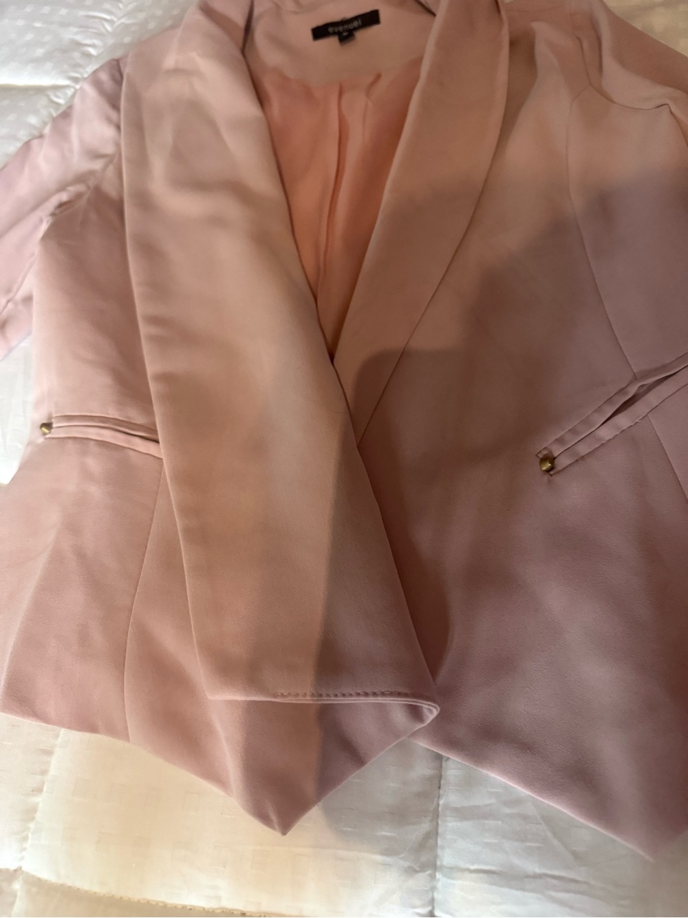 Tahari ASL Soft Blush Pink Open-Front Blazer